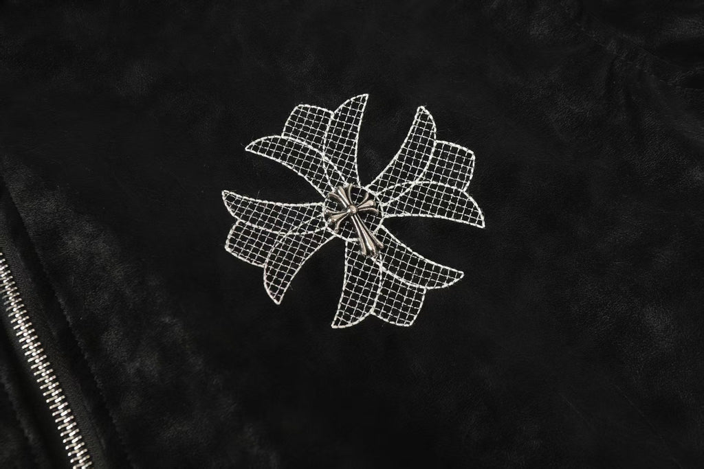 Horseshoe Cross Jacket - Black Street Embroidered Coat 8800